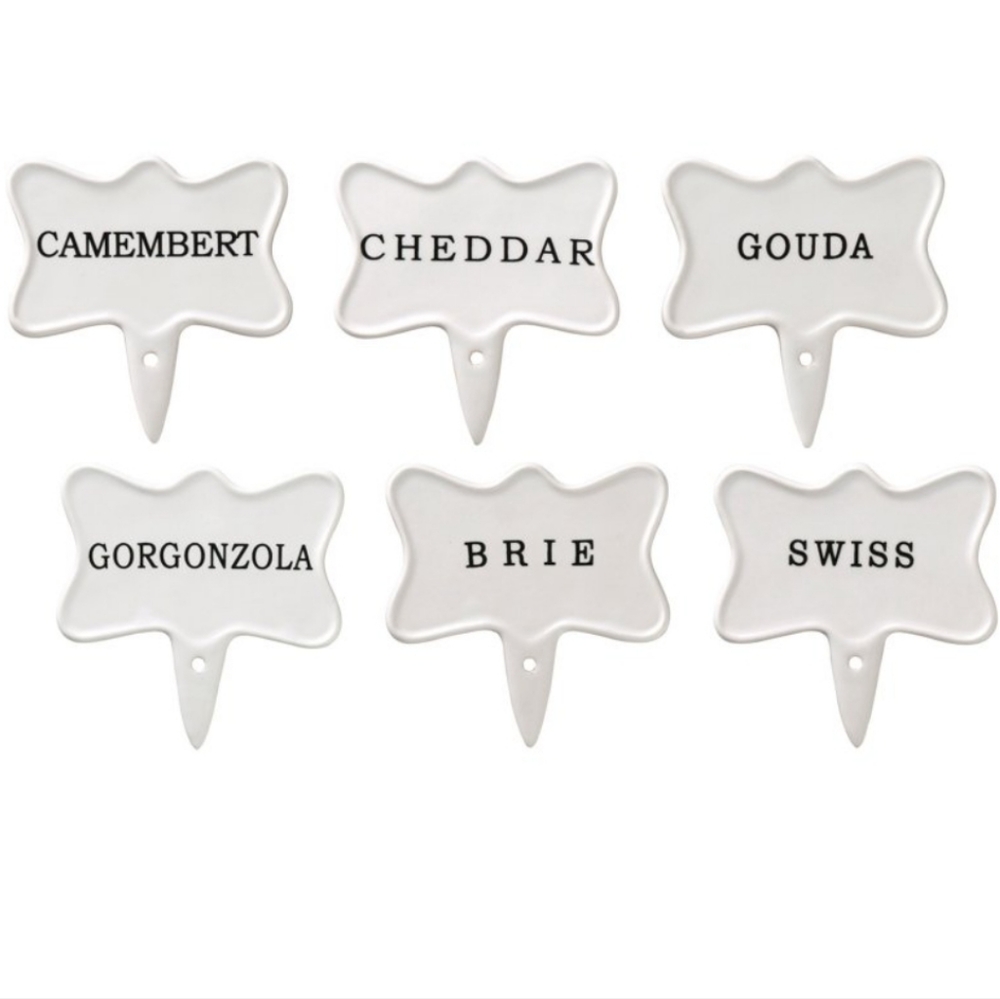 Hamptons 6 Piece Earthenware Cheese Marker Serving Set